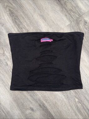 Edikted Black Party Cutout Crop Tube Top